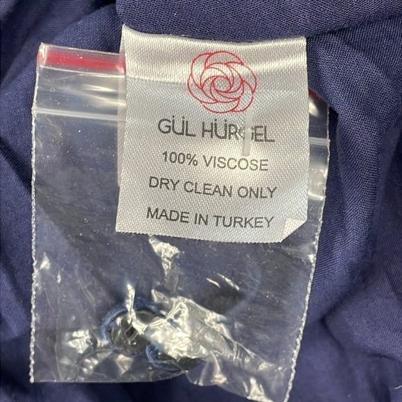 NWT GUL HURGEL Woven Maxi Dress Prairie Long Sleeve Polka Dot Blue Red White M - Picture 14 of 15